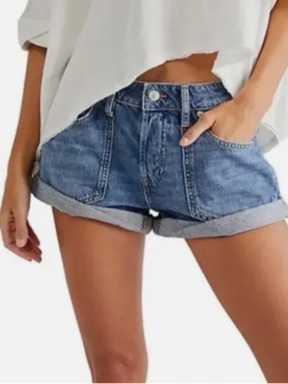 We the Free Beginner’s Luck Denim Slouch Shorts